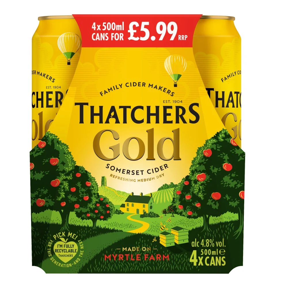 Thatchers gold cider can pmp â£5.99 4pack