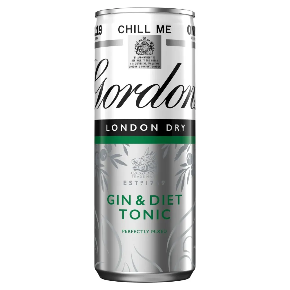 Gordons gin & diet tonic pmâ£2.19