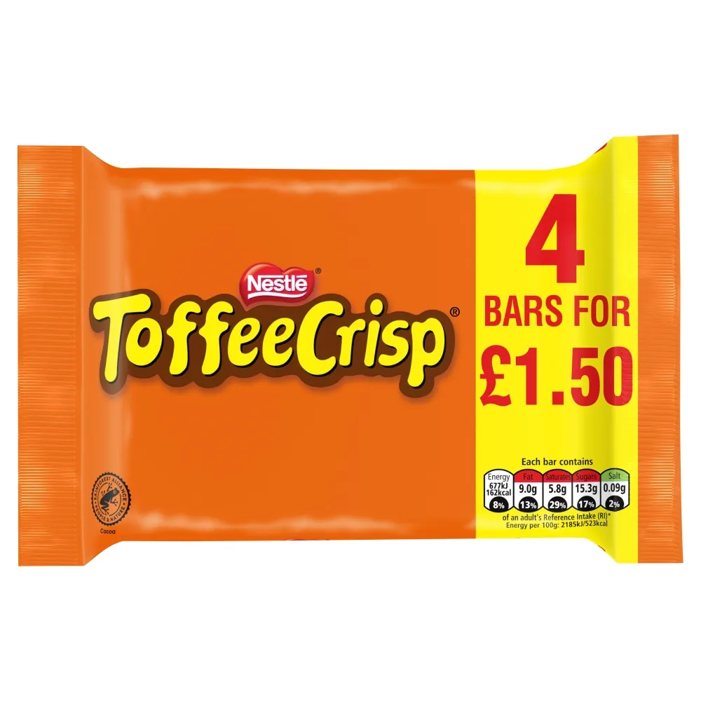 Toffee crisp 4pk pmp£1.50