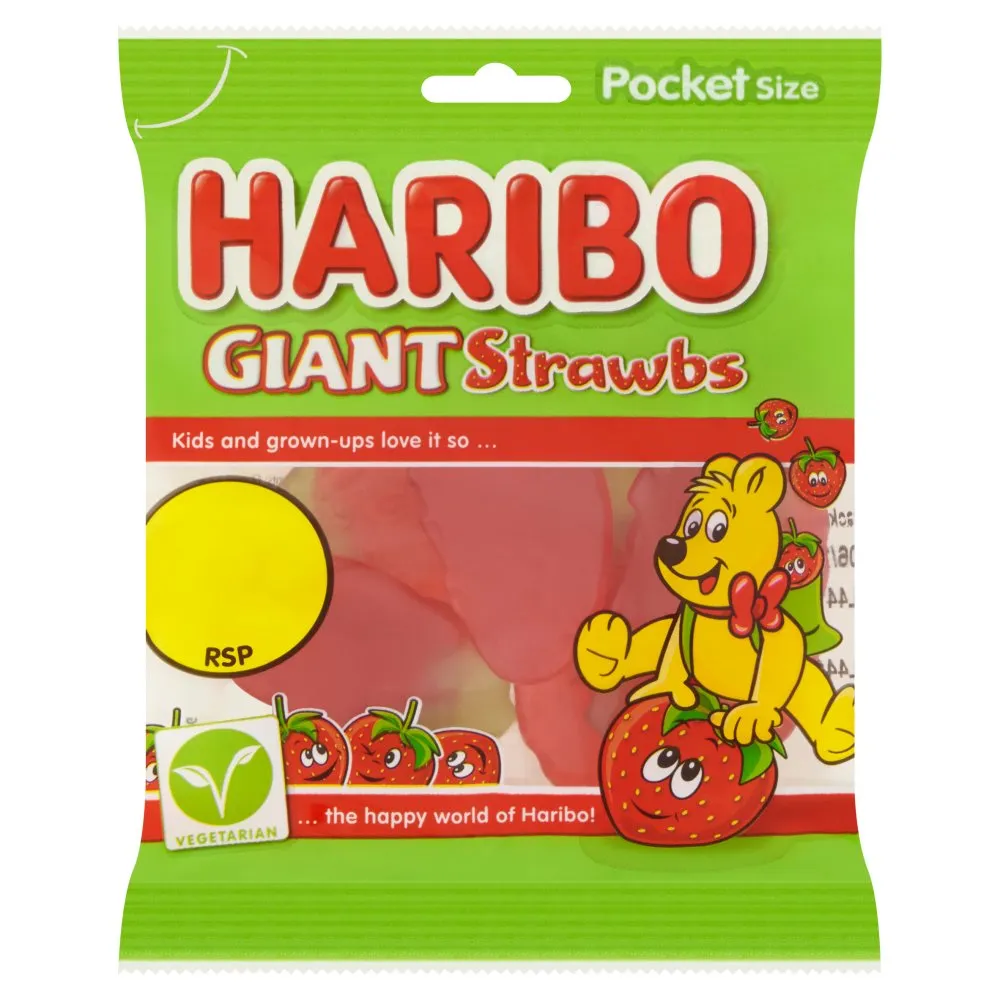 Haribo giant strawbs pmp£0.70