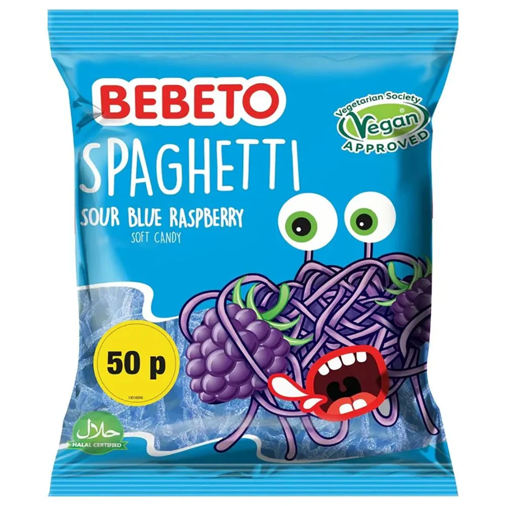 Bebeto Spaghetti Fizzy Blue Rasp PM £0.50