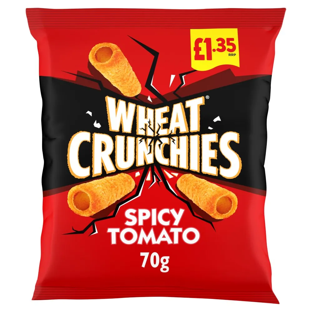 Wheat crunchies spicy tomato crisps pmp £1.35