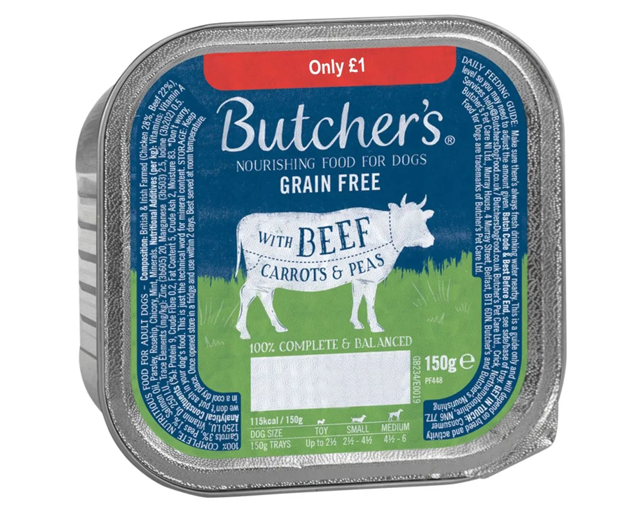 Butchers beef&carrot,peas tray