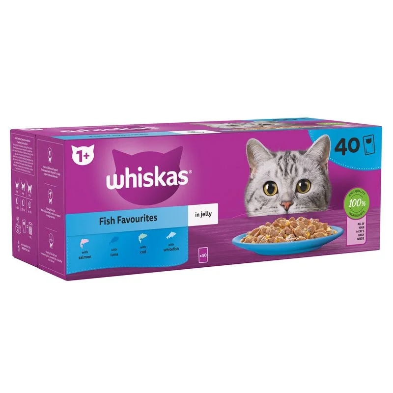 Whiskas 1+ pouch fish favourites in jelly