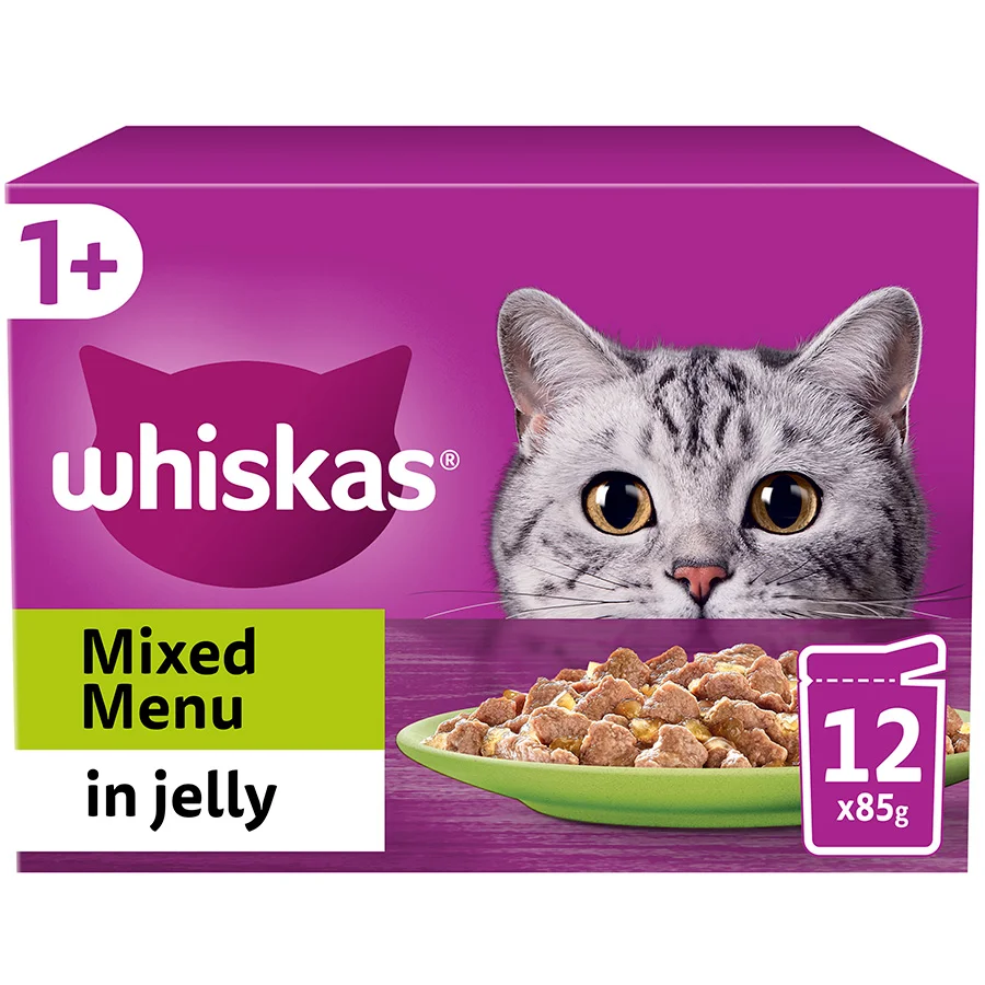 Whiskas 1+cat mixed menu in jelly 12pack