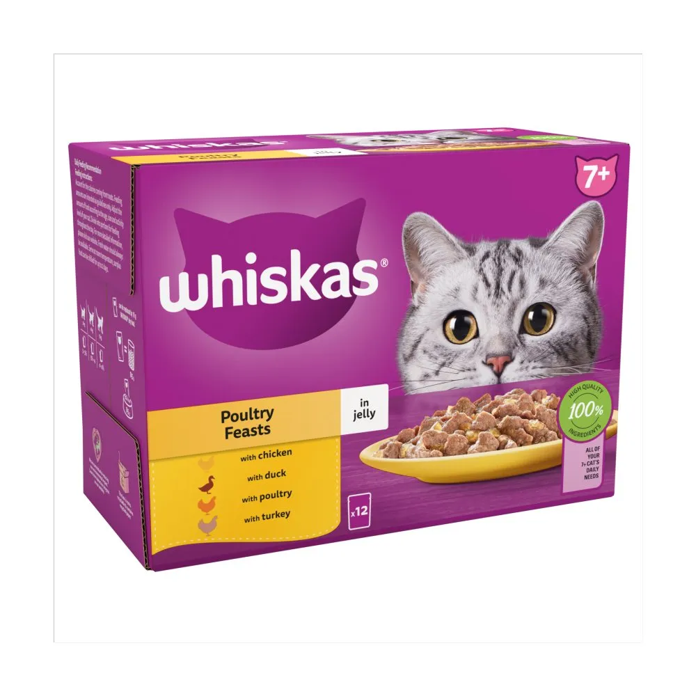 Whiskas 7+ pouches poultry feats jelly