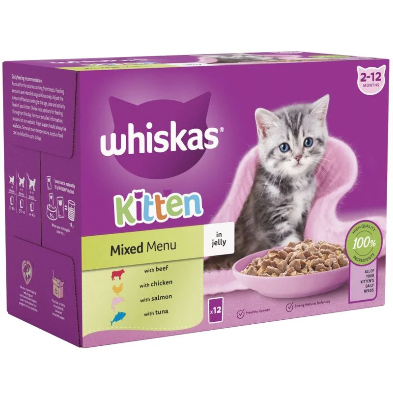 Whiskas kitten pouches mixed in jel