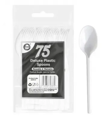 Reusable delux plastic spoons 75pc
