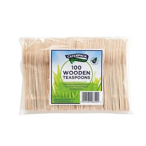 Caterpack enviro wooden teaspoons 10570