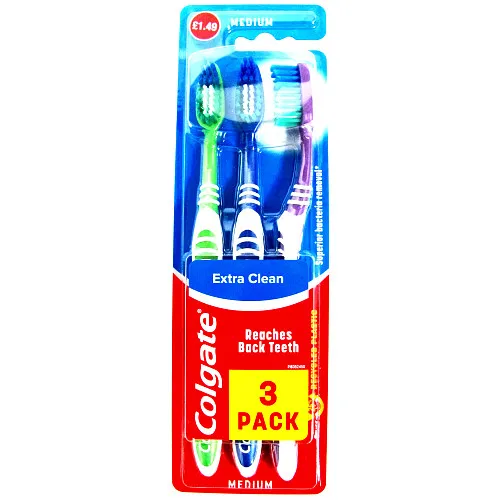 Colgate toothbrush extra clean 3pk£1.49
