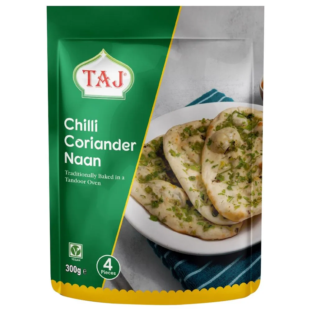 Taj chilli & coriander naan 4pc