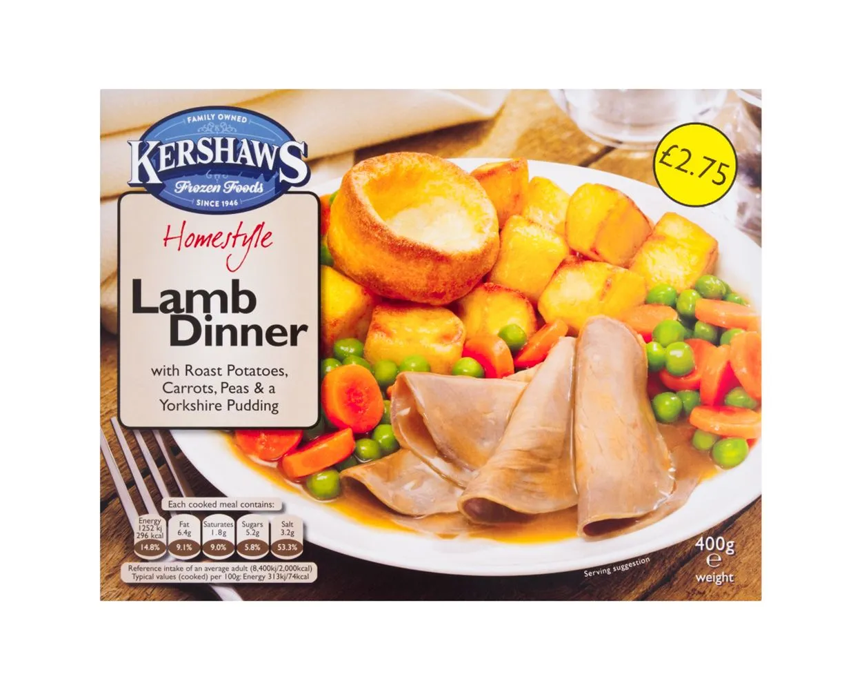 12 Kershaws Lamb Dinner £2.75