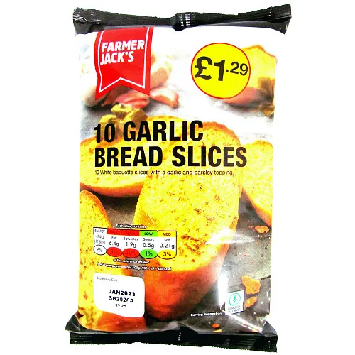 Farmer jack's 10 garlic slices £1.69