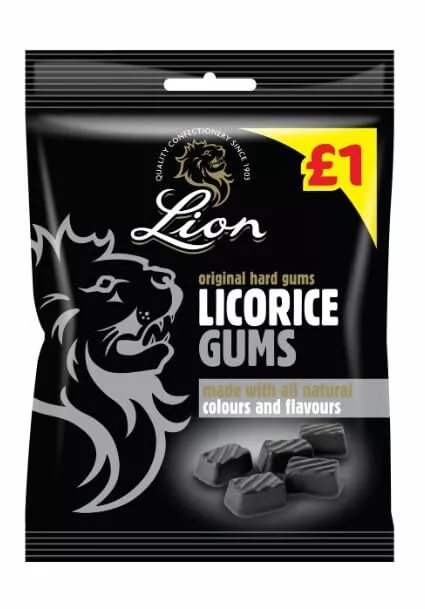 LION BAGS LIQUORICE GUMS PM£1.25