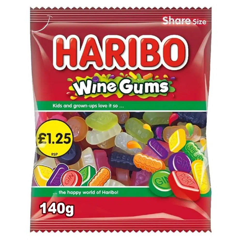 HARIBO WINE GUMS BAGS£1.25