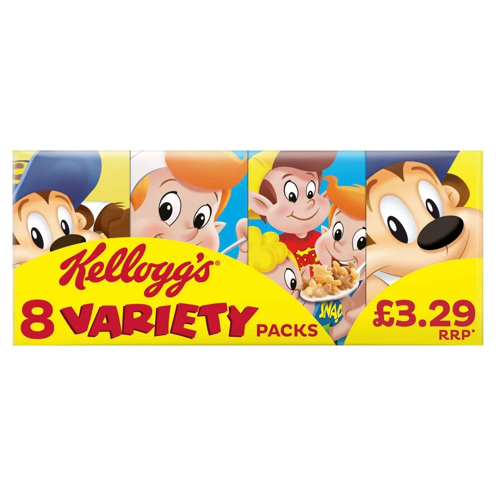 KELLOGG'S VARIETY 8PK BREAKFAST CEREAL PMP £3.29