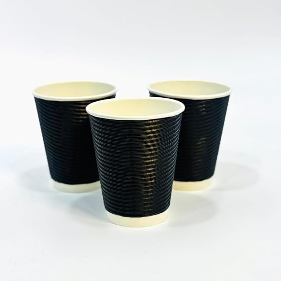 COFFEE RIPPLE BLACK PAPER CUPS