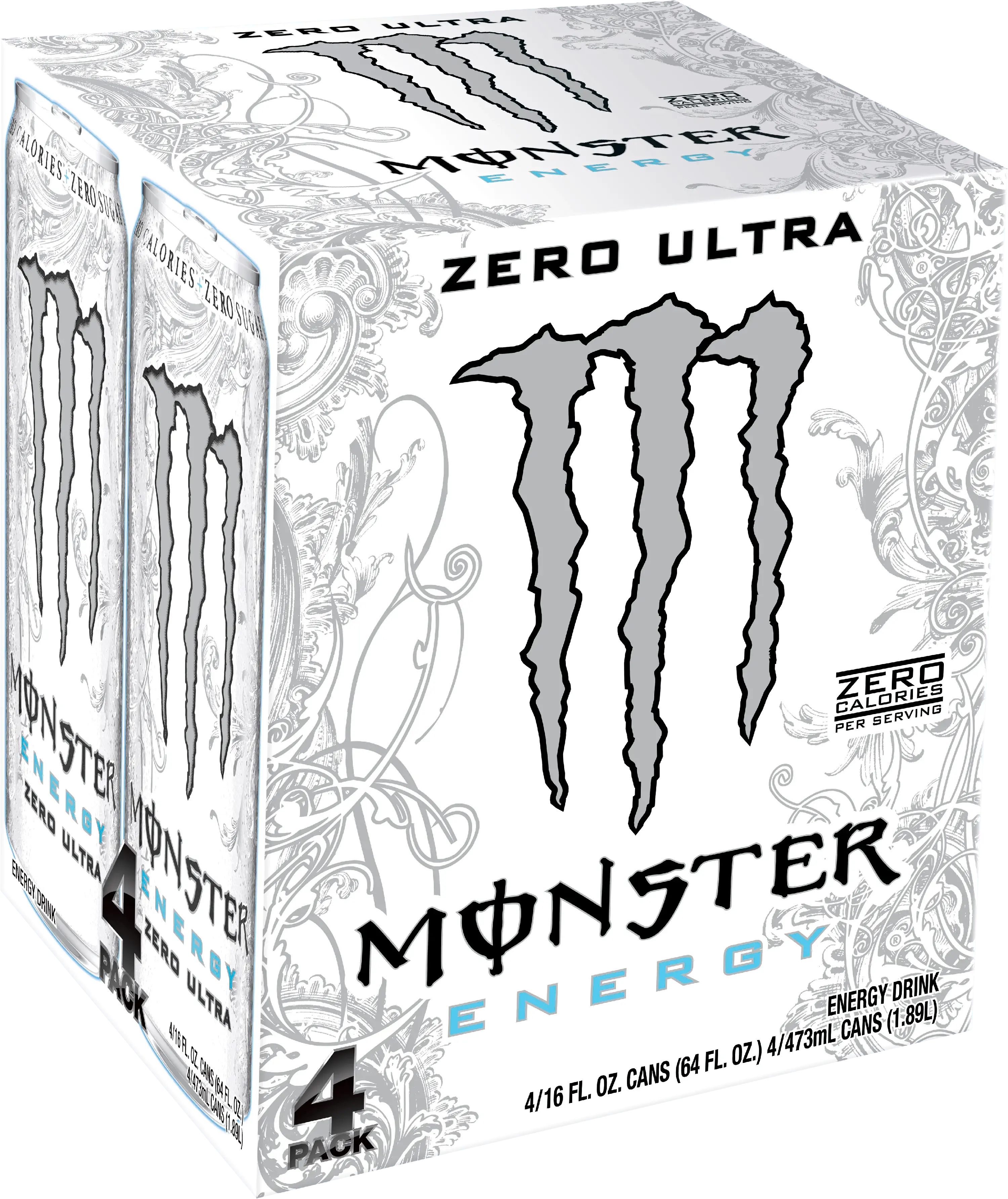 ***MONSTER ENERGY ULTRA WHITE ZERO 4 PACK £4.99