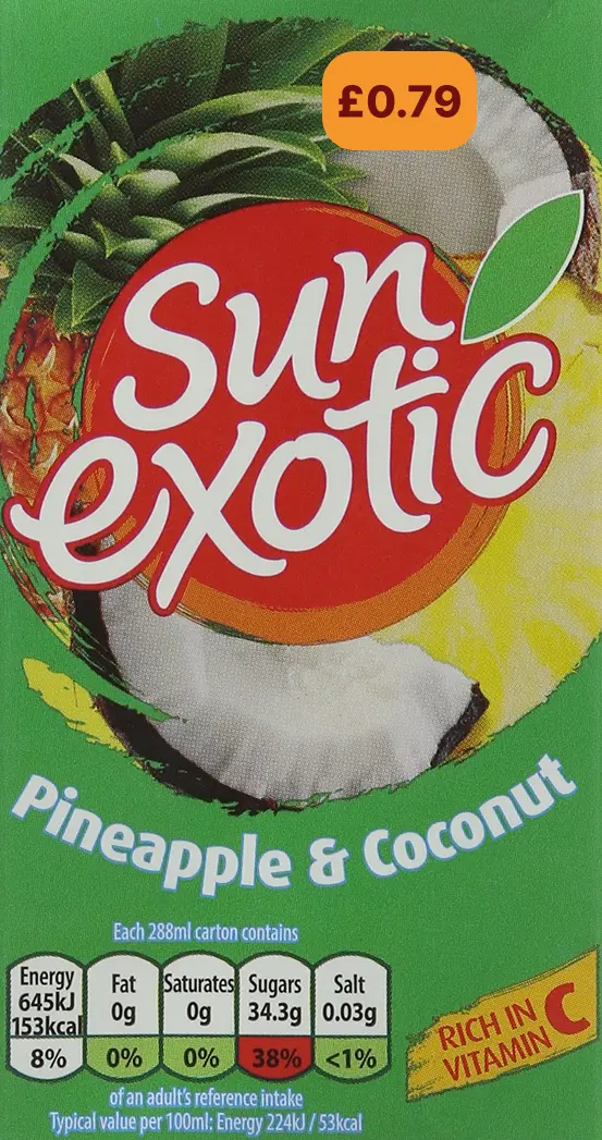 Sun Exotic Pineapple & Coconut Still PM £0.79