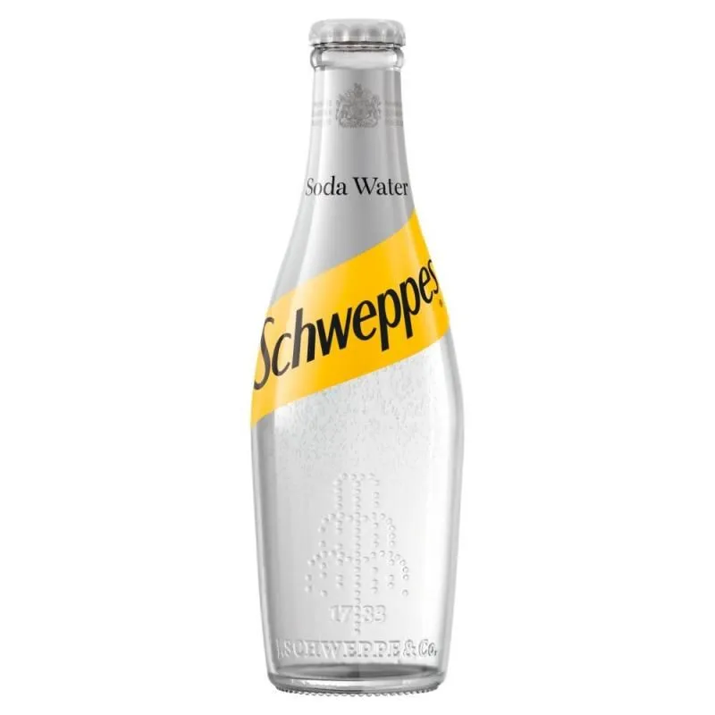 Schweppes soda water (glass)