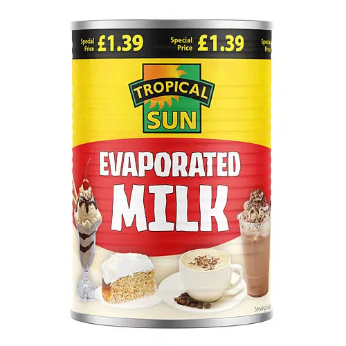 Tropical Sun Evaporated Milk PM £1.39
