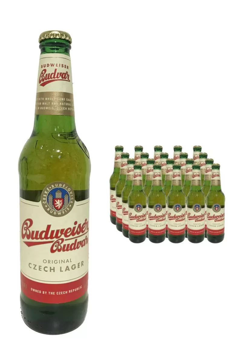 Budweiser budvar crech lager bottles