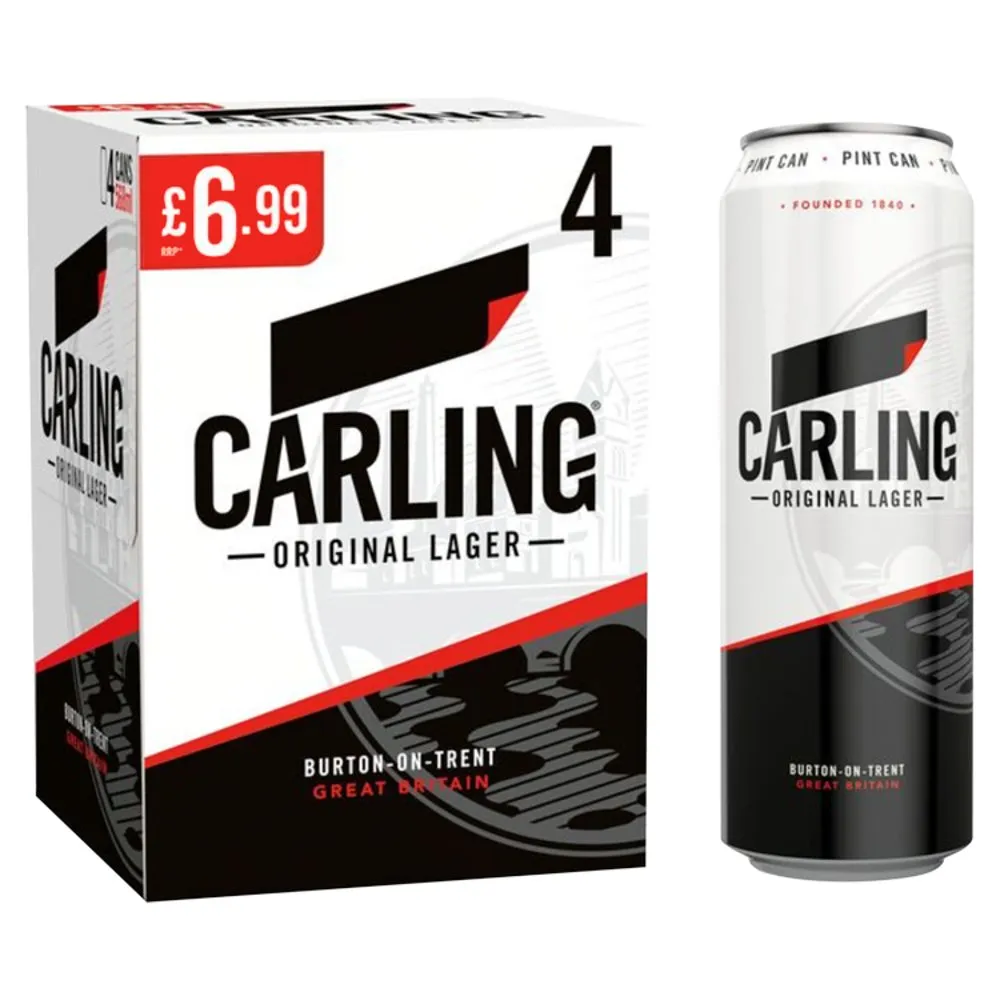 Carling Lager Pint Can 4pack PM £6.99