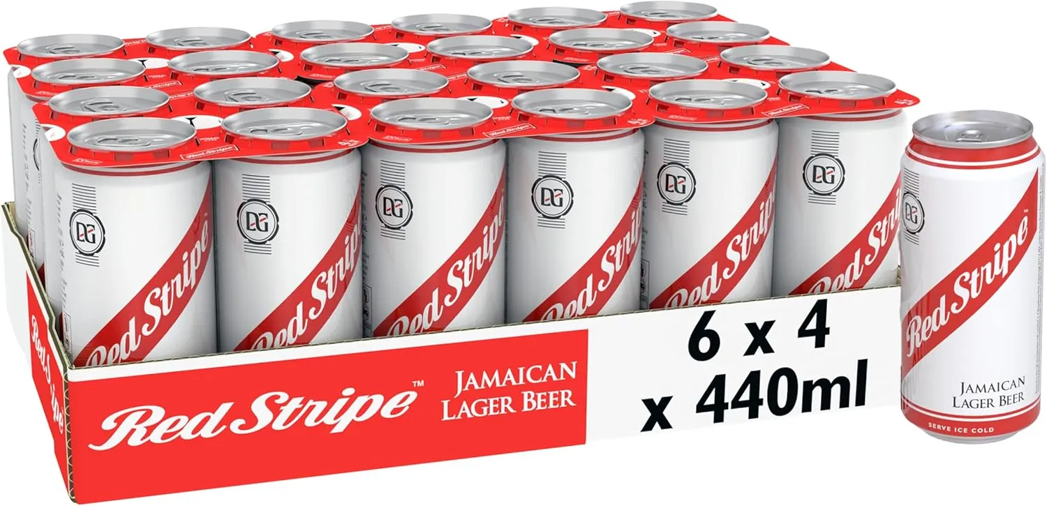 Red stripe lager beer