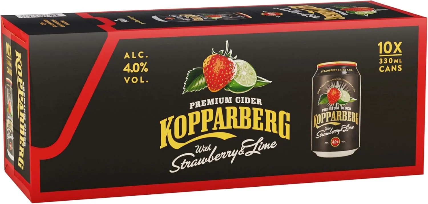 Kopparberg cider straw & lime cans