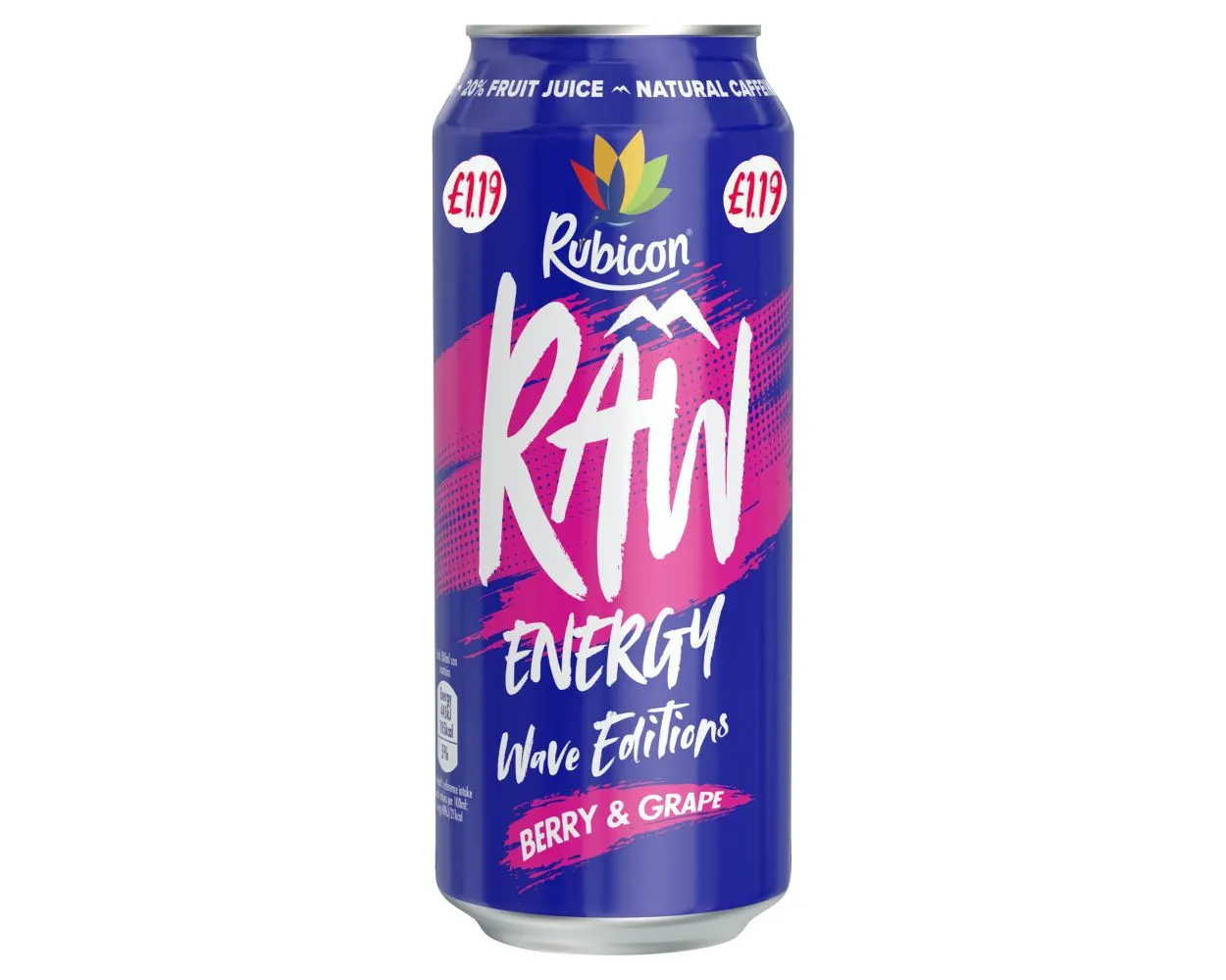 Rubicon Raw Energy Berry & Grape PM £1.19
