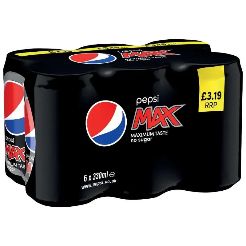 Pepsi max 6 pack can pmp£3.19