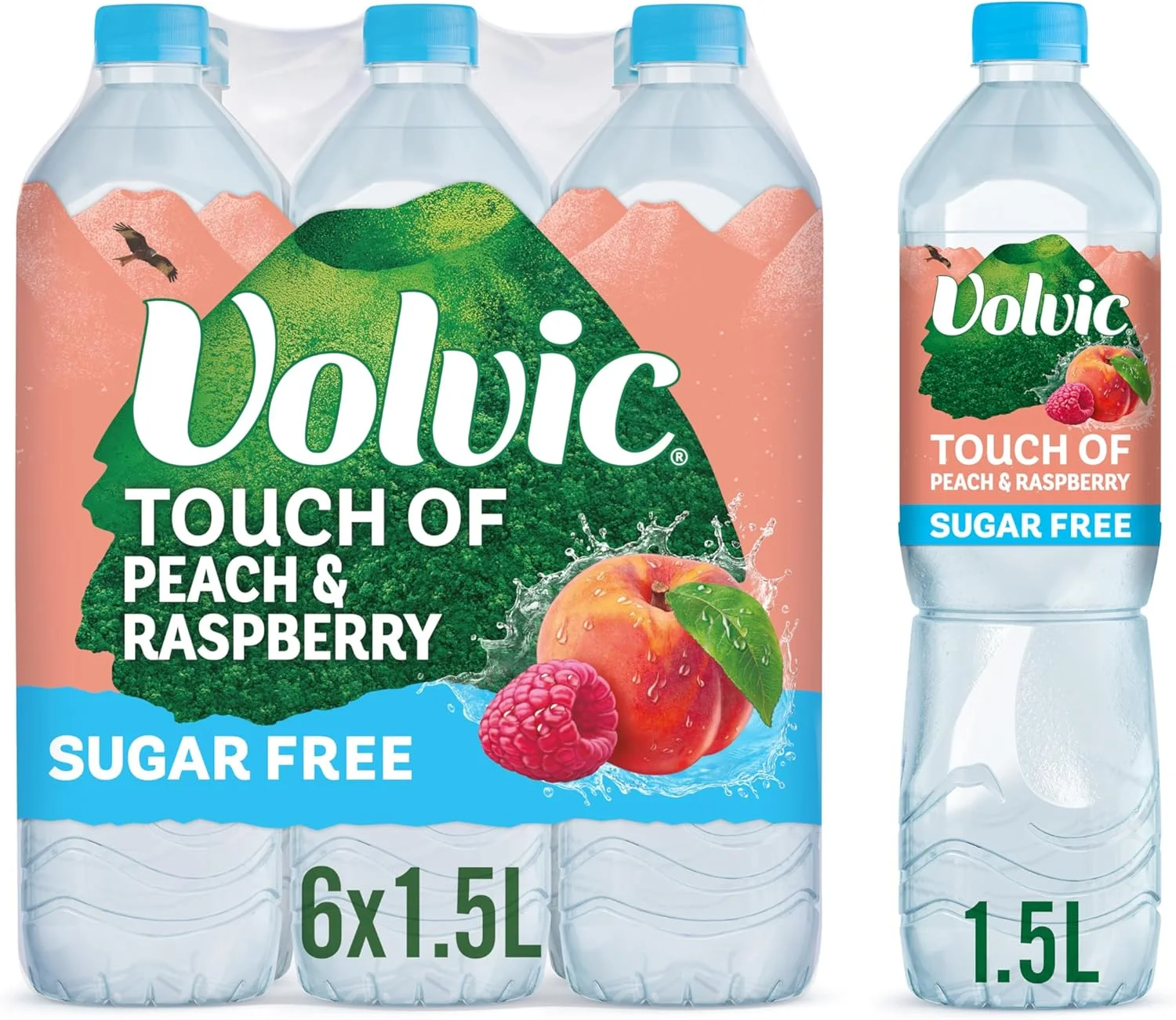 Volvic tof peach & raspberry sugar free