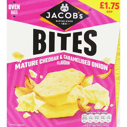 Jacobs bites cheddar & onion pmp £1.75