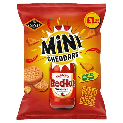 Mini cheddars franks red hot pmp£1.25