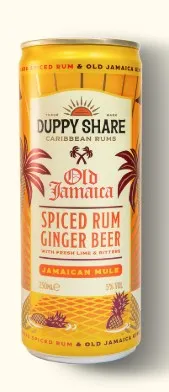 Duppy share old jamaica spiced rum ginger beer