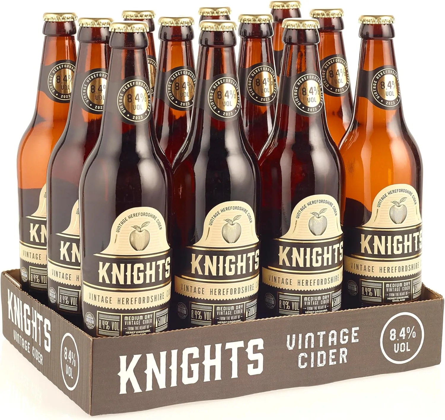 Knights vintage glass bottle