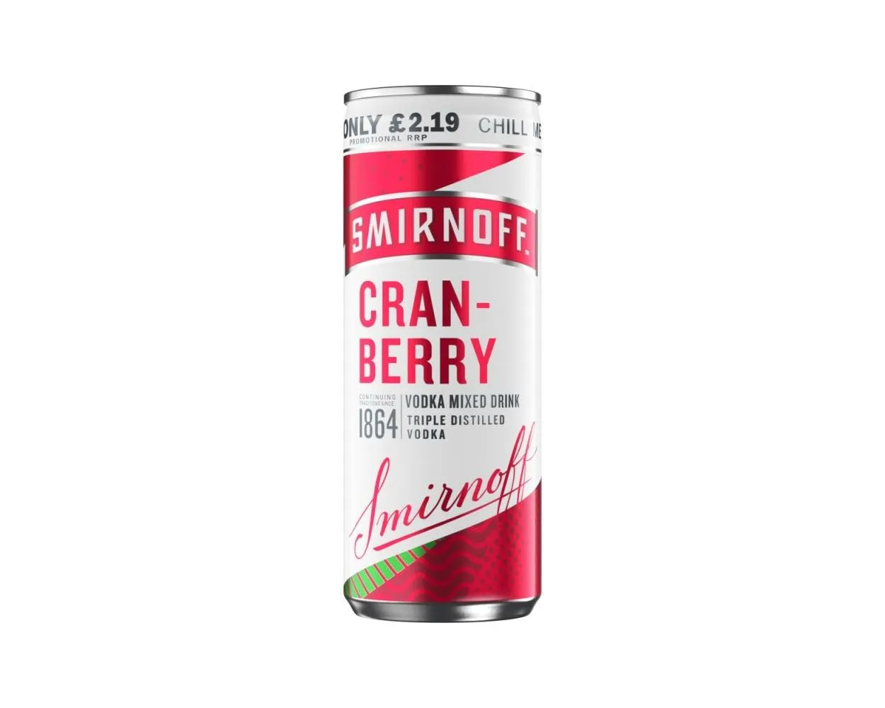Smirnoff vodka &cranberry can pmâ£2.19
