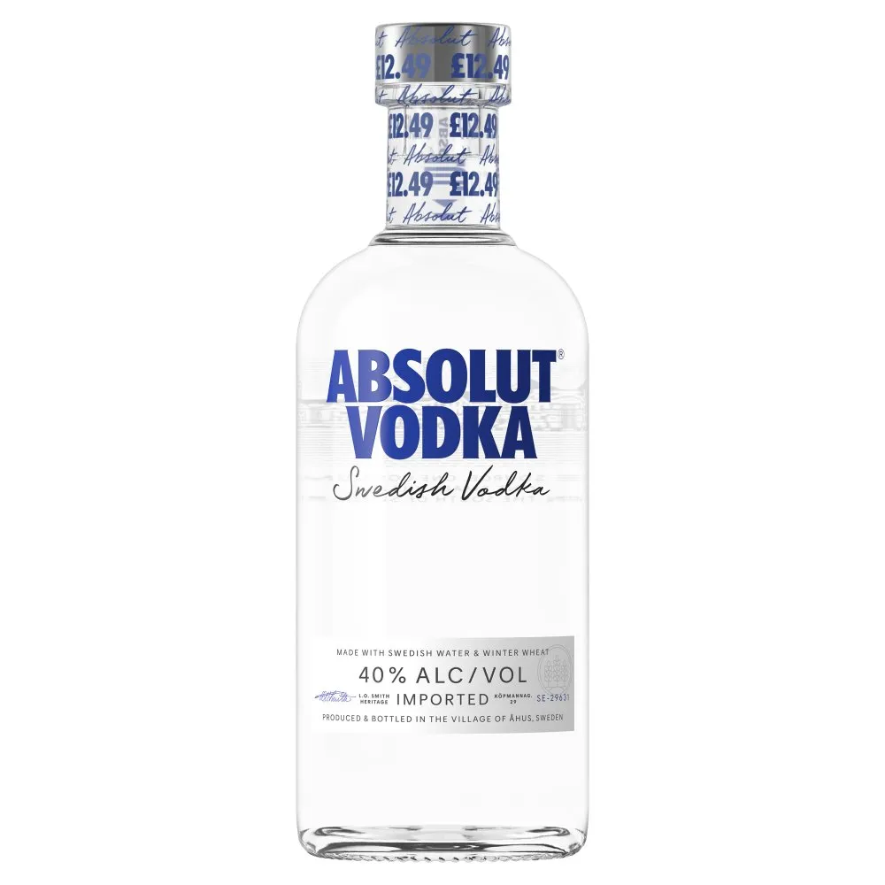 Absolute vodka â£12.49 40%