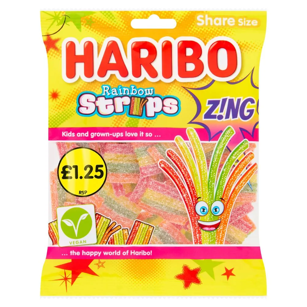 Haribo rainbow strips zing pm£1.25