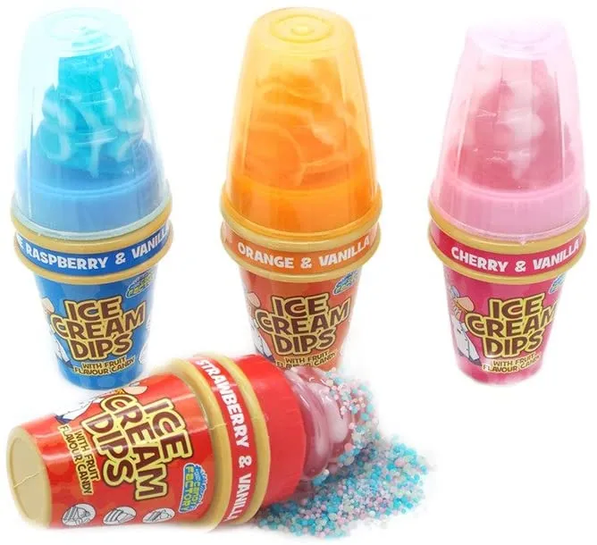 Crazy candy factory ice cream dips