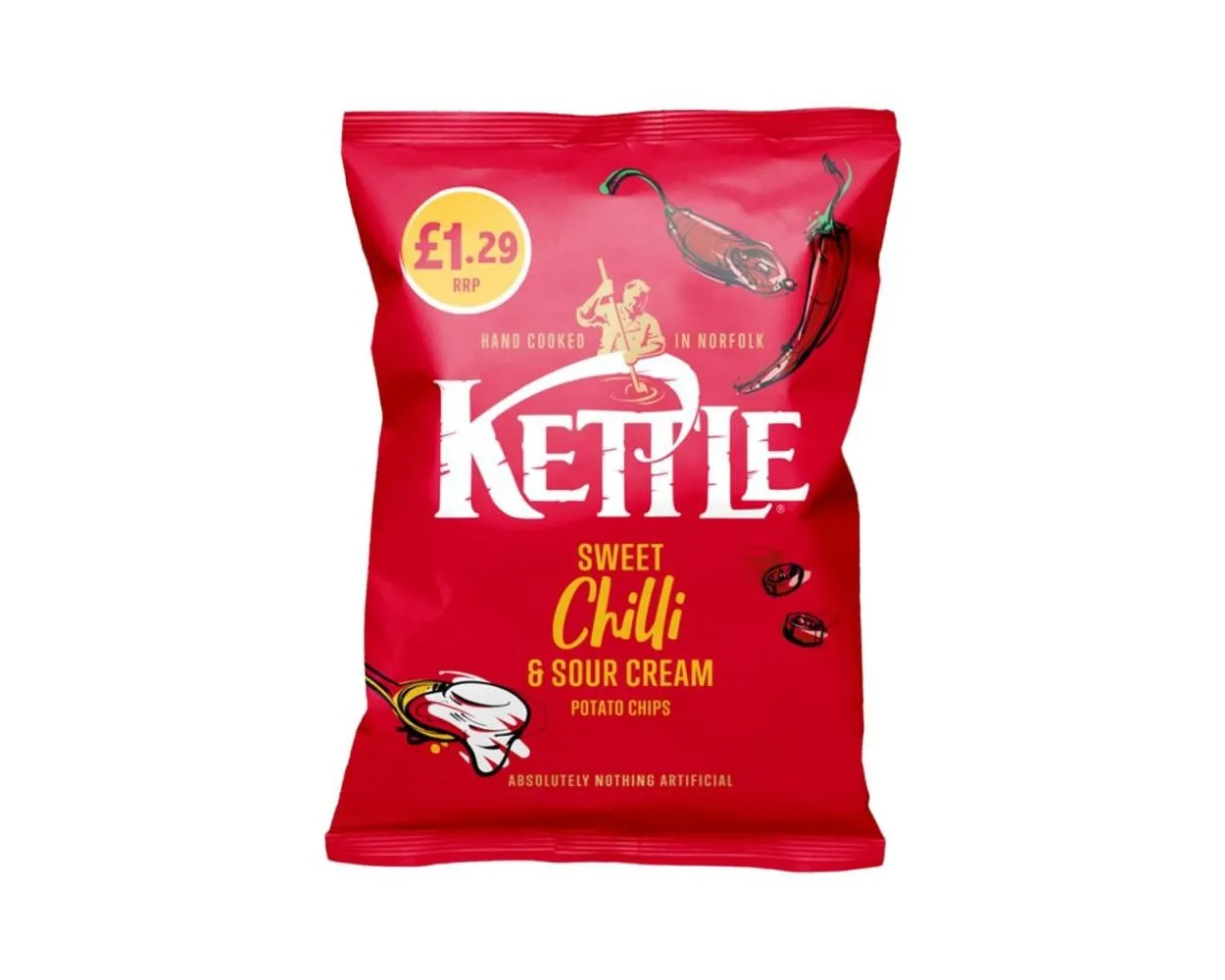 Kettle chips sweet chilli& sour cream pmp£1.29