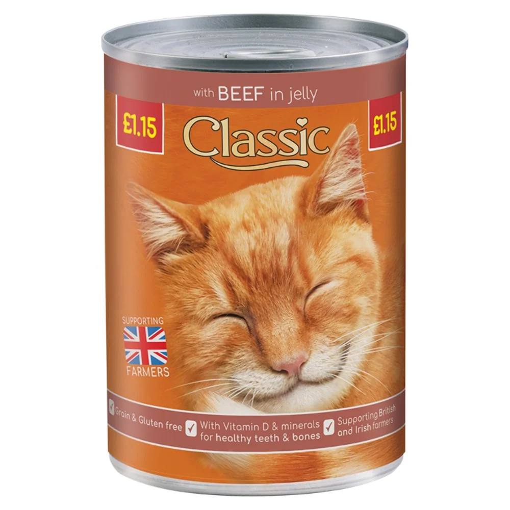 Classic cat food beef pm£1.15