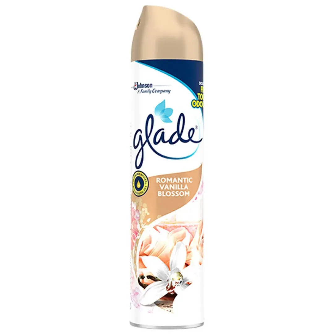 Glade aerosol vanilla romantic blossam