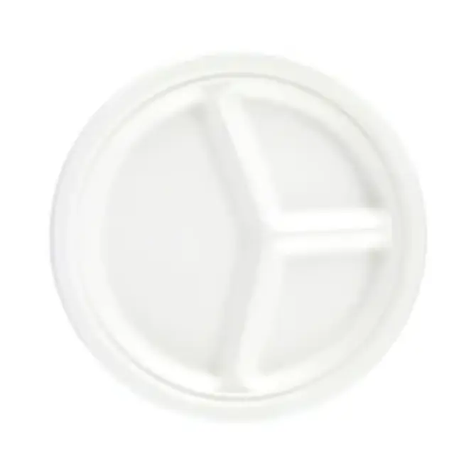 Did 3 Compartment Round Plastic Plates