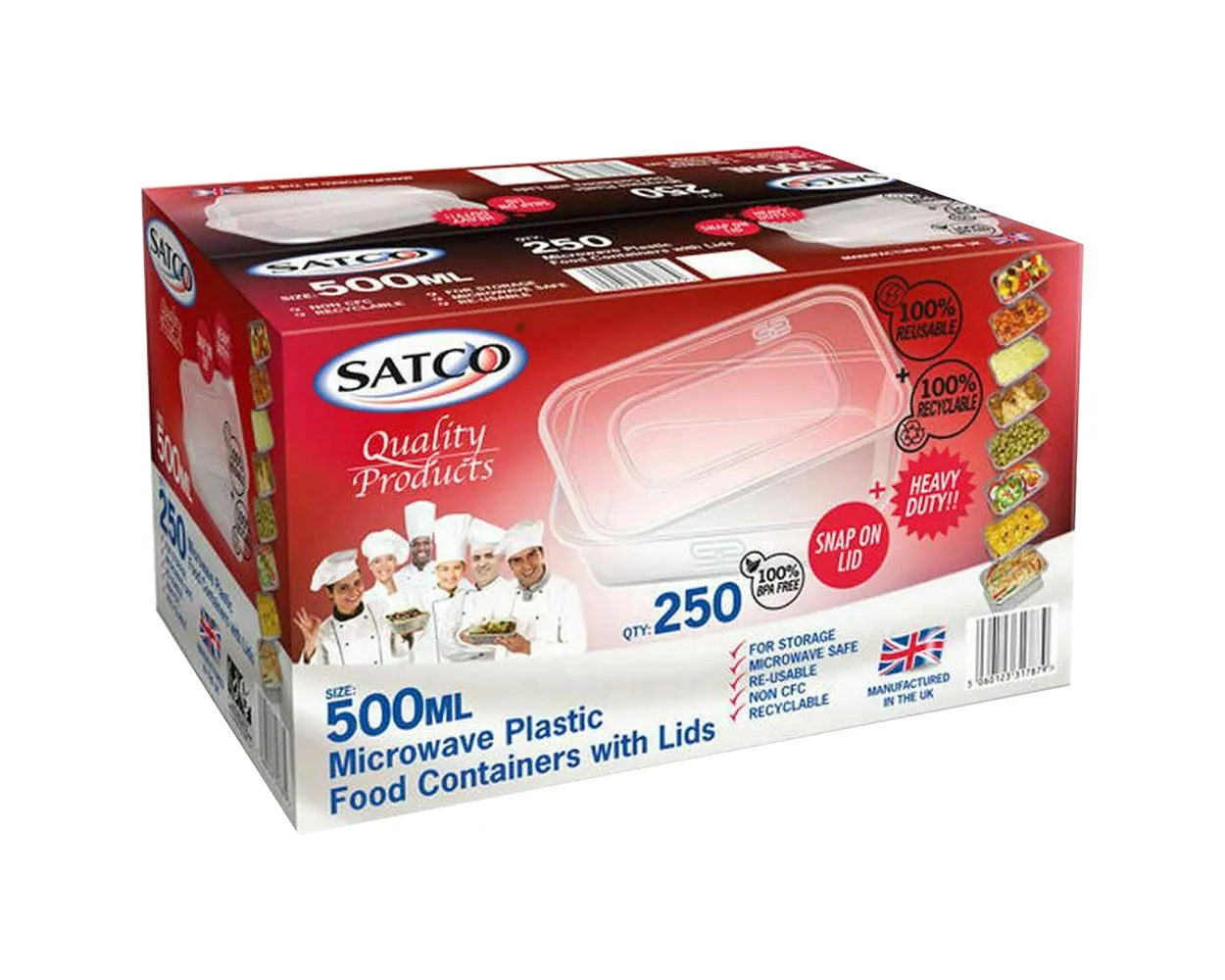 [903751] Satco containers & lids 500ml