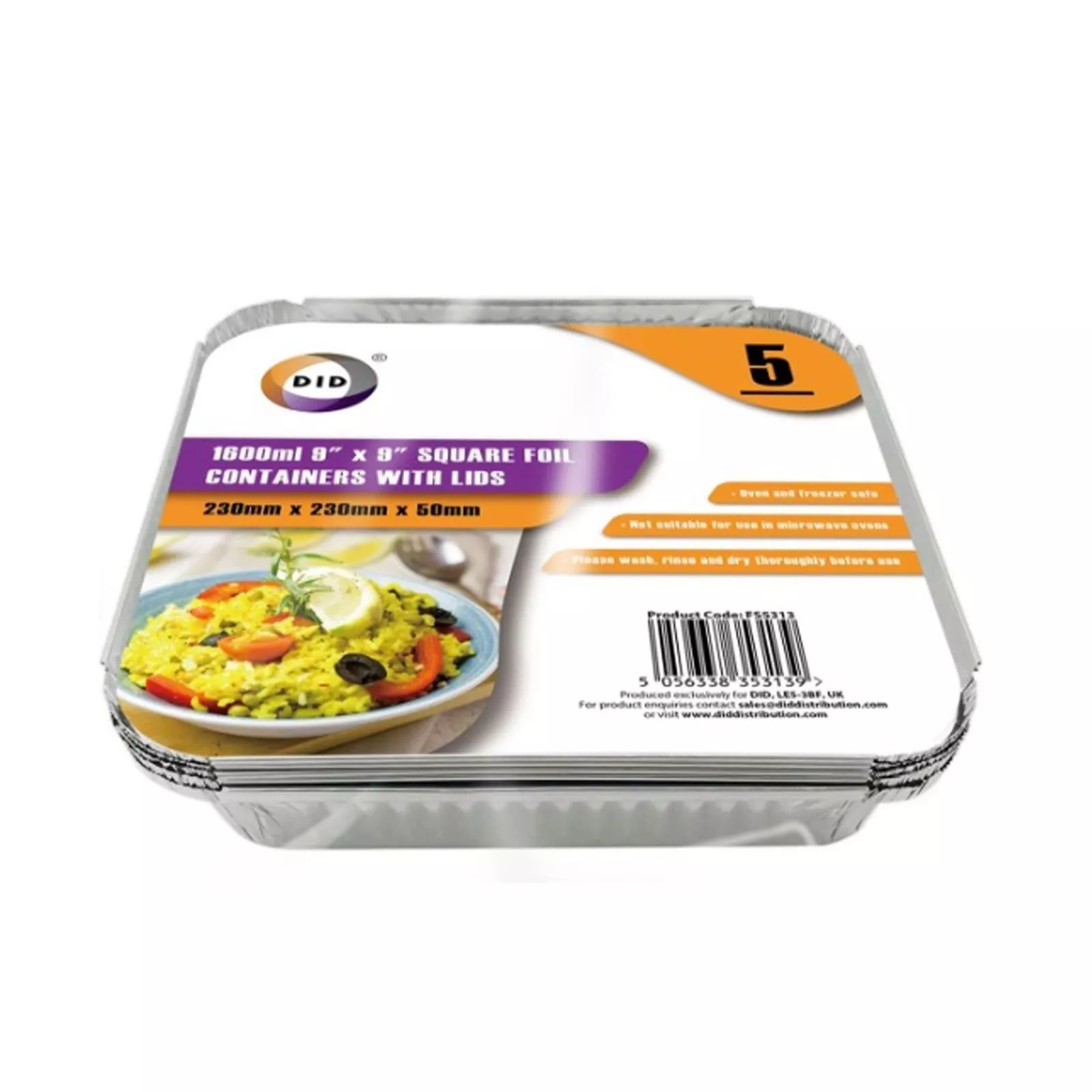 [74065] Dina foil container with lids 2oomm