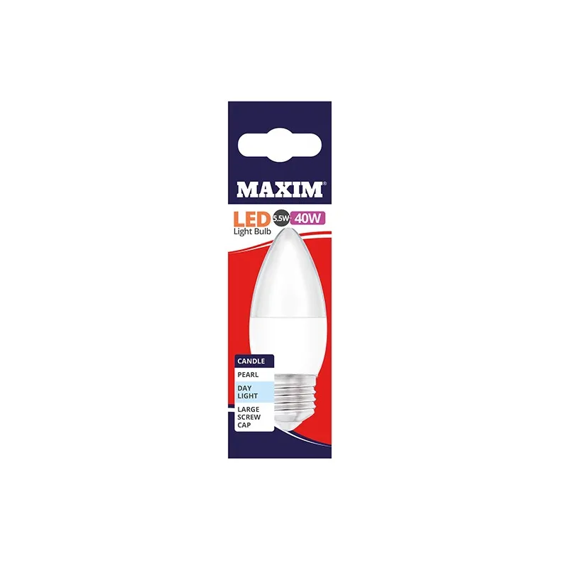 Maxim 5w=40w led candle edison screw