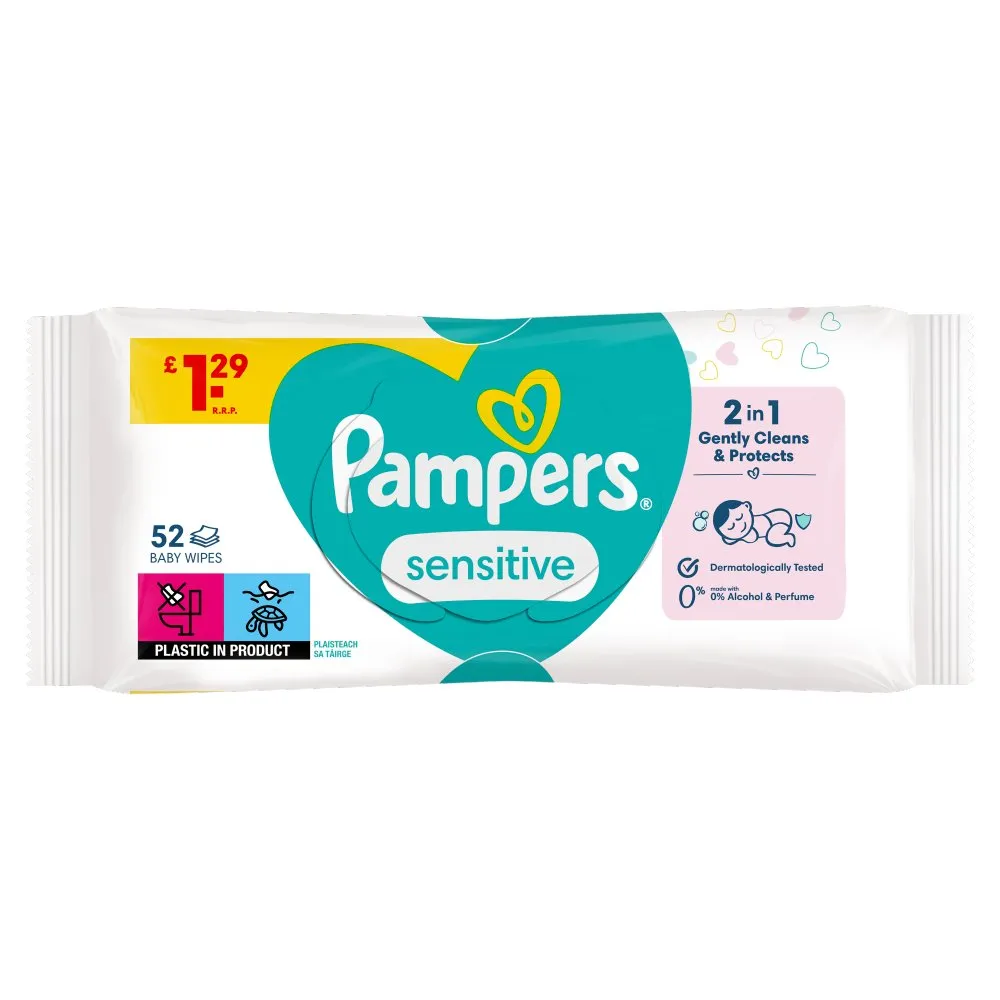Pampers baby wipes sensitive pm£1.29