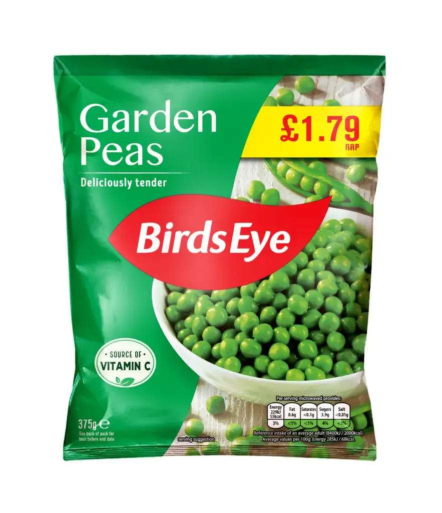 Birds eye garden peas £1.79